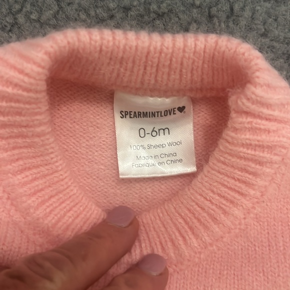 NWOT Spearmint Love Santa Baby Pink Sweater - Picture 3 of 4